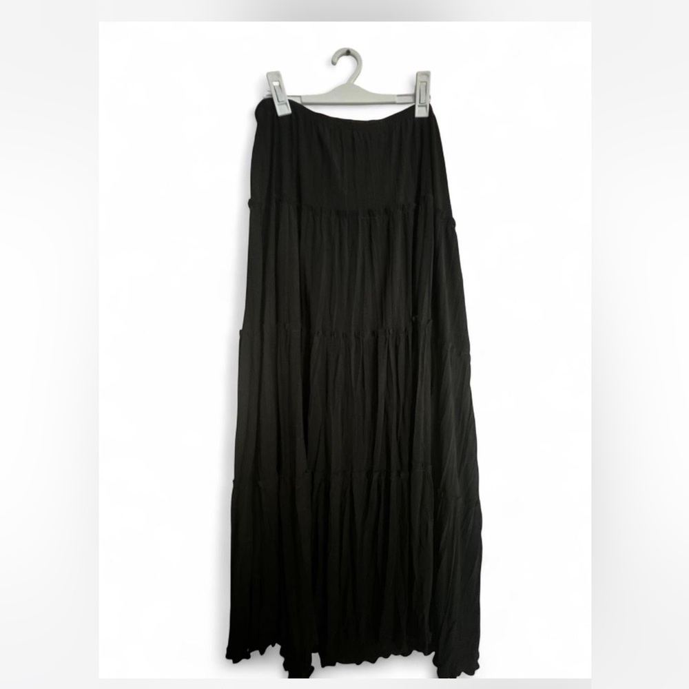 Studio 1940 Black Tiered Maxi Skirt